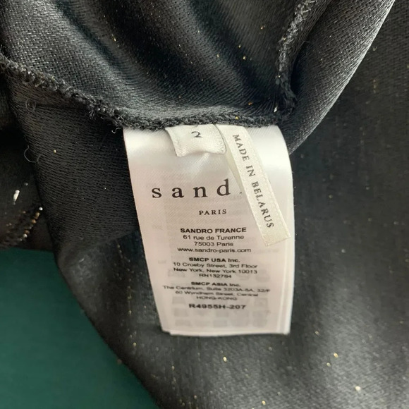 Sandro Palacio Metallic Gold Off Shoulder Dress - Picture 11 of 11